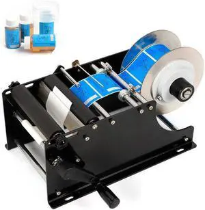 MT-30 Round Bottle Labeling Machine, Manual Label Applicator 30pcs/min Label Maker Machine Bottle Labeler for Plastic, Glass Round Bottles (10-110mm Label Width) MT-30 Round Bottle Labeling Machine, Manual Label Applicator 30pcs/min Label Maker Machine Bottle Labeler for Plastic, Glass Round Bottles (10-110mm Label Width)