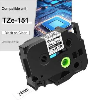40 X Compatible with P-Touch TZe-151 AZE-151 TZ-151 Black on Clear 24mm 0.94'' Laminated Label Tape Replacement for Ptouch PT-D600 PT-E500 PT-H500 PT-P710BT PT-1400 PT-9200DX Label Maker 40 X Compatible with P-Touch TZe-151 AZE-151 TZ-151 Black on Clear 24mm 0.94'' Laminated Label Tape Replacement for Ptouch PT-D600 PT-E500 PT-H500 PT-P710BT PT-1400 PT-9200DX Label Maker