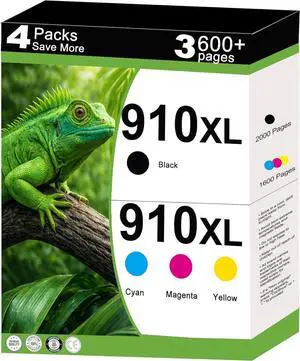 910XL Ink Cartridges Combo Pack Replacement for HP 910 XL Work for OfficeJet Pro 8010 8015e 8020e 8025e 8022e 8028e 8035e 8020 8035 8028 8025 Printer with V21.5.1 Chip 4 Pack Cyan Magenta Yellow Black 910XL Ink Cartridges Combo Pack Replacement for HP 910 XL Work for OfficeJet Pro 8010 8015e 8020e 8025e 8022e 8028e 8035e 8020 8035 8028 8025 Printer with V21.5.1 Chip 4 Pack Cyan Magenta Yellow Black