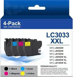 LC3033 BK/C/M/Y Ink Cartridges LC3033XXL Compatible for Brother LC3033XXL LC3033 BK/C/M/Y Ink Cartridges LC3033XXL Compatible for Brother LC3033XXL