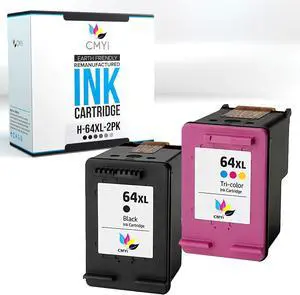64XL Replacement Ink Cartridges Combo Pack for HP Envy 6234, 6252, 7134, 7158, 7822, 7832, 7855, 7858e, 6220, 6230, 6232, 6252, 6255, 6258, 7120, HP Tango, Tango X Printers (1 Black, 1 Color) 64XL Replacement Ink Cartridges Combo Pack for HP Envy 6234, 6252, 7134, 7158, 7822, 7832, 7855, 7858e, 6220, 6230, 6232, 6252, 6255, 6258, 7120, HP Tango, Tango X Printers (1 Black, 1 Color)