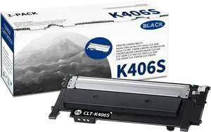 1 PK K406S Black Toner Cartridge 2,500 Pages High-Yield Compatible, K406S, Replacement for Samsung Xpress C46x C41x CLX-330x C410W C460W C460FW C412W/C413W C462W/C462FW C463W/C463FW CLP-365 Printer 1 PK K406S Black Toner Cartridge 2,500 Pages High-Yield Compatible, K406S, Replacement for Samsung Xpress C46x C41x CLX-330x C410W C460W C460FW C412W/C413W C462W/C462FW C463W/C463FW CLP-365 Printer