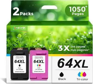 64XL Ink Cartridges Replacement for HP 64 Ink (Black Color 2-Pack) HP64 HP64XL for Envy Photo 7855 7858 7120 7155 7100 7158 7164 6255 6252 6232 7800 Inspire 7200e 7900e 7955e 7221e Tango X Printer 64XL Ink Cartridges Replacement for HP 64 Ink (Black Color 2-Pack) HP64 HP64XL for Envy Photo 7855 7858 7120 7155 7100 7158 7164 6255 6252 6232 7800 Inspire 7200e 7900e 7955e 7221e Tango X Printer