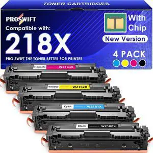 218X Toner High Yield (with Chip) Compatible for HP 218X Toner Cartridges 4 Pack 218A 3201dw MFP 3301fdw Toner Work for HP Color Laserjet Pro 3201dw MFP 3301fdw 3301sdw 3301cdw Printer HP218X 218X Toner High Yield (with Chip) Compatible for HP 218X Toner Cartridges 4 Pack 218A 3201dw MFP 3301fdw Toner Work for HP Color Laserjet Pro 3201dw MFP 3301fdw 3301sdw 3301cdw Printer HP218X