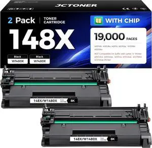 148X Black Toner Cartridge 2-Pack with chip High Yield Replacement for HP 148X W1480X 148A W1480A Compatible with HP LaserJet Pro MFP 4101dw 4101fdn 4101fdw 4001dn 4001dw 4001n 4001 4101 e Printer Ink 148X Black Toner Cartridge 2-Pack with chip High Yield Replacement for HP 148X W1480X 148A W1480A Compatible with HP LaserJet Pro MFP 4101dw 4101fdn 4101fdw 4001dn 4001dw 4001n 4001 4101 e Printer Ink