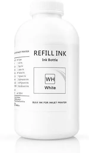 1000ml DTG Printer Ink White Compatible for DTG Printers SureColor F2000 F2100 P600 P800 DTG Printers 1000ml DTG Printer Ink White Compatible for DTG Printers SureColor F2000 F2100 P600 P800 DTG Printers
