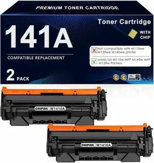 141A Toner Cartridge Replacement Compatible with HP 141A Black Toner Cartridge W1410A 141X W1410X for M110w MFP M140w MFP M139w Printers Ink, 2 Pack, with Chip 141A Toner Cartridge Replacement Compatible with HP 141A Black Toner Cartridge W1410A 141X W1410X for M110w MFP M140w MFP M139w Printers Ink, 2 Pack, with Chip