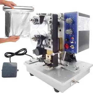 Electric Plastic Bag Printing Coding Tool,Automatic Ribbon Coding Machine,Date Hot Stamping Equipment with Foot Switch Electric Plastic Bag Printing Coding Tool,Automatic Ribbon Coding Machine,Date Hot Stamping Equipment with Foot Switch