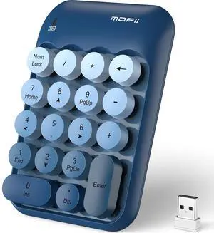 Cute Colorful Wireless Number Pad - 18 Keys, Portable 2.4 GHz with Stable Wireless Connectivity, 10-Key Financial Accounting Extension (Blue Colorful) Cute Colorful Wireless Number Pad - 18 Keys, Portable 2.4 GHz with Stable Wireless Connectivity, 10-Key Financial Accounting Extension (Blue Colorful)