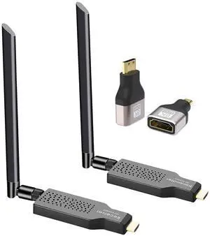Wireless HDMI Transmitter and Receiver 164ft/50m, 4K Decode 1080P Output, 2.4/5.8G Plug & Play Wireless HDMI Extender for Streaming Video and Audio to Monitor, for Laptop/TV Box/PC Wireless HDMI Transmitter and Receiver 164ft/50m, 4K Decode 1080P Output, 2.4/5.8G Plug & Play Wireless HDMI Extender for Streaming Video and Audio to Monitor, for Laptop/TV Box/PC