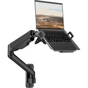 2-in-1 Laptop Wall Mount with Detachable Tray | Gas Spring Adjustable Arm for 12-17 Inch Laptops & Monitors | Full Motion Articulating Stand | Holds 2.2-19.8 lbs (Black) 2-in-1 Laptop Wall Mount with Detachable Tray | Gas Spring Adjustable Arm for 12-17 Inch Laptops & Monitors | Full Motion Articulating Stand | Holds 2.2-19.8 lbs (Black)