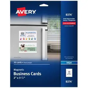 Avery Magnetic Printable Business Cards, 2" x 3.5" (8374) Avery Magnetic Printable Business Cards, 2" x 3.5" (8374)
