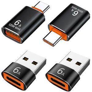 USB to USB C Adapter 4 Pack, USB A 3.0 Female to USB C Male OTG Adapter x2, Type C Female to USB Male Adapter x2, Compatible with MacBook, iPhone 17/16/15, iPad, Samsung Galaxy, Tablets, Laptops USB to USB C Adapter 4 Pack, USB A 3.0 Female to USB C Male OTG Adapter x2, Type C Female to USB Male Adapter x2, Compatible with MacBook, iPhone 17/16/15, iPad, Samsung Galaxy, Tablets, Laptops