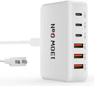 130W Charging Station for Multiple Devices, GaN 6 Port USB C Fast Charger Block for iPhone 17 16 15 14 Pro Max, iPad, Pixel, Galaxy S25 S24 S23 130W Charging Station for Multiple Devices, GaN 6 Port USB C Fast Charger Block for iPhone 17 16 15 14 Pro Max, iPad, Pixel, Galaxy S25 S24 S23