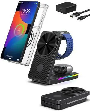 Magnetic Wireless Charger for Samsung Galaxy S26 Ultra, 3 in 1 Wireless Charging Station for Samsung Watch 8, Travel Foldable Charger Stand for Android S25 Ultra/Z Fold/Z Flip 7, Buds 4 Pro Magnetic Wireless Charger for Samsung Galaxy S26 Ultra, 3 in 1 Wireless Charging Station for Samsung Watch 8, Travel Foldable Charger Stand for Android S25 Ultra/Z Fold/Z Flip 7, Buds 4 Pro