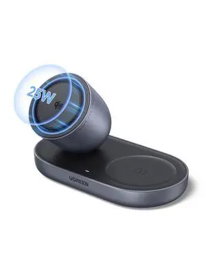 25W Magnetic Wireless Charger Stand, Qi2.2 Certified MagSafe Compatible 2 in 1 Charging Station for iPhone 17 16 15 and AirPods Pro, Pixel, Office Desk Accessories, Black (No Adapter) 25W Magnetic Wireless Charger Stand, Qi2.2 Certified MagSafe Compatible 2 in 1 Charging Station for iPhone 17 16 15 and AirPods Pro, Pixel, Office Desk Accessories, Black (No Adapter)