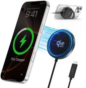 25W Magnetic Wireless Charger, Qi2.2 Fast Wireless Charging Pads with Kickstand,MagSafe Charger for iPhone 17/16/15/14/13/12 Series & AirPods 4/3/2/Pro, Samsung S26 S25 Series, Google Pixel 10 25W Magnetic Wireless Charger, Qi2.2 Fast Wireless Charging Pads with Kickstand,MagSafe Charger for iPhone 17/16/15/14/13/12 Series & AirPods 4/3/2/Pro, Samsung S26 S25 Series, Google Pixel 10
