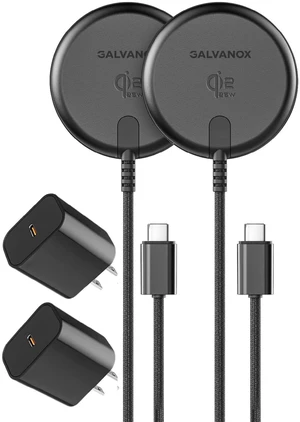 2-Pack Qi2.2 Certified 25W Magnetic Wireless Chargers for Samsung | Includes 2 Fast-Charging Wall Adapters for Android, Galaxy Phones - Compatible with MagSafe, Non-Slip Magnet (6Ft) 2-Pack Qi2.2 Certified 25W Magnetic Wireless Chargers for Samsung | Includes 2 Fast-Charging Wall Adapters for Android, Galaxy Phones - Compatible with MagSafe, Non-Slip Magnet (6Ft)