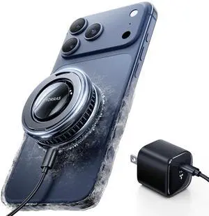 PolarCircle Qi2.2 Wireless Charger, 25W Cooling Magnetic Pad for Samsung Galaxy S26/S25, Wireless Charger for iPhone 17/16 with 360°Spin Stand, Semiconductor Phone Cooler, with 45W IceNano Plug PolarCircle Qi2.2 Wireless Charger, 25W Cooling Magnetic Pad for Samsung Galaxy S26/S25, Wireless Charger for iPhone 17/16 with 360°Spin Stand, Semiconductor Phone Cooler, with 45W IceNano Plug