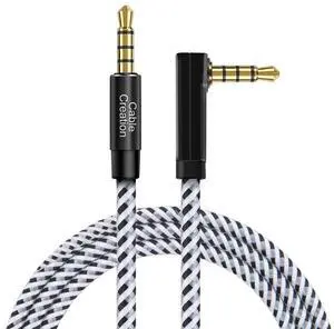 3.5mm Audio Cable(3FT/0.9M), 90 Degree Right Angle 4-Conductor TRRS 3.5mm Stereo Aux Cable with Microphone for Car Headphones,Speaker,Tablets,Laptops,Smart Phones 3.5mm Audio Cable(3FT/0.9M), 90 Degree Right Angle 4-Conductor TRRS 3.5mm Stereo Aux Cable with Microphone for Car Headphones,Speaker,Tablets,Laptops,Smart Phones