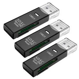 USB SD Card Reader for PC, 3 Packs Micro SD Card to USB Adapter, Card Reader for Camera Memory Card Reader, Wansurs Card Reader for Laptop (3 Pack USB2.0) USB SD Card Reader for PC, 3 Packs Micro SD Card to USB Adapter, Card Reader for Camera Memory Card Reader, Wansurs Card Reader for Laptop (3 Pack USB2.0)