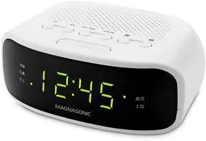 Digital AM/FM Clock Radio with Battery Backup, Dual Alarm, Sleep & Snooze Functions, Display Dimming Option,White (EAAC201) Digital AM/FM Clock Radio with Battery Backup, Dual Alarm, Sleep & Snooze Functions, Display Dimming Option,White (EAAC201)