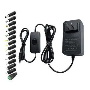 12V DC Power Supply 2A AC Adapter 24W DC 12V Power Cord with Switch 6.2FT &14 Tips AC/DC 100-240V to 12Volt 2Amp 1.5A 1A 0.5A Universal Power Converter 5.5×2.5mm Plug for LED Strips,Fans,Routers,Pumps 12V DC Power Supply 2A AC Adapter 24W DC 12V Power Cord with Switch 6.2FT &14 Tips AC/DC 100-240V to 12Volt 2Amp 1.5A 1A 0.5A Universal Power Converter 5.5×2.5mm Plug for LED Strips,Fans,Routers,Pumps