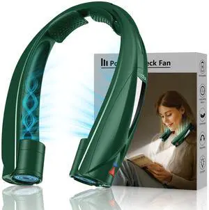 Hand Free Portable Neck Fan with LED Book Light for Men & Women | Comfortable Silicone Made, 6-20 Hours Long Lasting, 6 Adjustable Speeds, Ultra Quiet Personal Neck Cooler for Indoor Outdoor Hand Free Portable Neck Fan with LED Book Light for Men & Women | Comfortable Silicone Made, 6-20 Hours Long Lasting, 6 Adjustable Speeds, Ultra Quiet Personal Neck Cooler for Indoor Outdoor