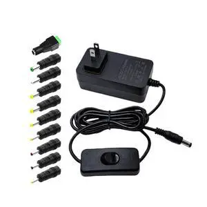 DC 12V 2.5A Power Supply Adapter AC 100~240V 50-60hz to DC 12V Power Cord 6.2FT with Switch AC to DC 2.5 Amp Converter Transformer with 10 Tips for LED Light CCTV Camera Monitor Router DC 12V 2.5A Power Supply Adapter AC 100~240V 50-60hz to DC 12V Power Cord 6.2FT with Switch AC to DC 2.5 Amp Converter Transformer with 10 Tips for LED Light CCTV Camera Monitor Router