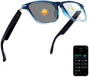 AI Smart Glasses for Men & Women, Photochromic AI Translation Glasses, Support 165+ Languages, Touch Control & IPX5 Waterproof, Multifunctional Bluetooth glasses, Travel Meeting Business Trade(Blue) AI Smart Glasses for Men & Women, Photochromic AI Translation Glasses, Support 165+ Languages, Touch Control & IPX5 Waterproof, Multifunctional Bluetooth glasses, Travel Meeting Business Trade(Blue)