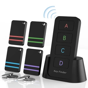 Remote Control Finder, Pack of 4 Find My Keys Device Stick on Remote Finder, Tracker Tags for Car Keys and Phones 120Ft Range 80dB RF Key Locator, Lost Key Finders That Make Noise Remote Control Finder, Pack of 4 Find My Keys Device Stick on Remote Finder, Tracker Tags for Car Keys and Phones 120Ft Range 80dB RF Key Locator, Lost Key Finders That Make Noise