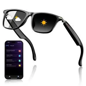 AI Smart Glasses with ChatGPT, Bluetooth Glasses for Men Women,Translation 129 Languages for Color-Changing Lenses, Music Playback, Calling, Athletic/Outdoor/Business Meeting(No Camera) AI Smart Glasses with ChatGPT, Bluetooth Glasses for Men Women,Translation 129 Languages for Color-Changing Lenses, Music Playback, Calling, Athletic/Outdoor/Business Meeting(No Camera)
