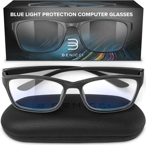 Stylish Blue Light Blocking Glasses for Women or Men - Ease Computer and Digital Eye Strain, Dry Eyes, Headaches and Blurry Vision - Instantly Blocks Glare from Computers and Phone Screens w/Case Stylish Blue Light Blocking Glasses for Women or Men - Ease Computer and Digital Eye Strain, Dry Eyes, Headaches and Blurry Vision - Instantly Blocks Glare from Computers and Phone Screens w/Case