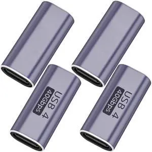 USB C Female to Female Adapter, 4 Pack Type C Extender Connector, 40Gbps Double Female USB C Coupler Converter Connector with 100W PD Charging, Compatible for Thunderbolt 4/3, MacBook Pro/Air USB C Female to Female Adapter, 4 Pack Type C Extender Connector, 40Gbps Double Female USB C Coupler Converter Connector with 100W PD Charging, Compatible for Thunderbolt 4/3, MacBook Pro/Air