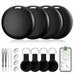 Air Tracker Tags 4 Pack, Bluetooth Tracker Smart Tag, Key Finder Locator with Sound Works with Apple Find My (iOS Only), Item Finders for Luggage Wallet Bags Suitcases,Waterproof Tracking Tags,Black Air Tracker Tags 4 Pack, Bluetooth Tracker Smart Tag, Key Finder Locator with Sound Works with Apple Find My (iOS Only), Item Finders for Luggage Wallet Bags Suitcases,Waterproof Tracking Tags,Black