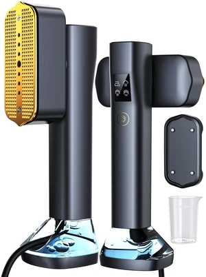 Steamer for Clothes,Portable Handheld Garment Steamer, 200ml Capacity,1000W 15s Fast Heat-UP, Leak-Proof Fabric Wrinkle Remover Ceramic Panel, 2-in-1 Dry & Wet Iron for Home and Travel -Black&Golden Steamer for Clothes,Portable Handheld Garment Steamer, 200ml Capacity,1000W 15s Fast Heat-UP, Leak-Proof Fabric Wrinkle Remover Ceramic Panel, 2-in-1 Dry & Wet Iron for Home and Travel -Black&Golden