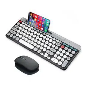 Wireless Keyboard and Mouse Combo with Phone Tablet Holder, Rechargeable Dual-Mode (Bluetooth 5.0 and 3.0 +2.4G) Multi-Device Silent Mouse for Windows, iPad, Tablet, MacOS,iOS,Android (White+Grey) Wireless Keyboard and Mouse Combo with Phone Tablet Holder, Rechargeable Dual-Mode (Bluetooth 5.0 and 3.0 +2.4G) Multi-Device Silent Mouse for Windows, iPad, Tablet, MacOS,iOS,Android (White+Grey)