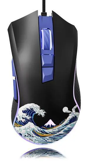Wired Gaming Mouse, 12000 DPI RGB Mouse with 12 Backlit Modes & 7 Macro Buttons, PC Gaming Mice Support DIY Keybinding, Gamer Computer Mice for Laptop PC Mac Windows, Kanagawa Wired Gaming Mouse, 12000 DPI RGB Mouse with 12 Backlit Modes & 7 Macro Buttons, PC Gaming Mice Support DIY Keybinding, Gamer Computer Mice for Laptop PC Mac Windows, Kanagawa