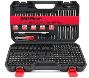 260-Piece Ultimate Precision Screwdriver Bit Set, Premium Security Bit Set Includes Magnetic Security Bits, Nut Driver, Ratchet Wrench and Bits Holder 260-Piece Ultimate Precision Screwdriver Bit Set, Premium Security Bit Set Includes Magnetic Security Bits, Nut Driver, Ratchet Wrench and Bits Holder