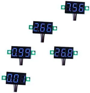 Pack of 5 Three-Wire Calibratable DC 0~30V Blue Digital Mini Voltmeter Gauge Tester Mount Car Motorcycle Battery Monitor Volt Voltage Meter 0.36" Blue LED Display Panel Pack of 5 Three-Wire Calibratable DC 0~30V Blue Digital Mini Voltmeter Gauge Tester Mount Car Motorcycle Battery Monitor Volt Voltage Meter 0.36" Blue LED Display Panel
