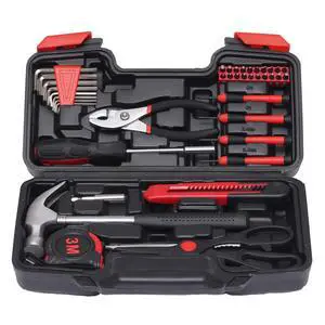 39-Piece Household Tools Kit - Small Basic Home Tool Set with Plastic Toolbox - Great for College Students, Household Use & More 39-Piece Household Tools Kit - Small Basic Home Tool Set with Plastic Toolbox - Great for College Students, Household Use & More