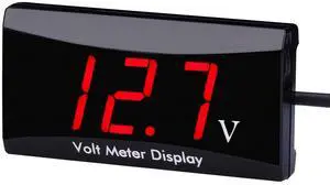 DC 12V Car Digital Voltmeter - LED Display Voltage Volt Meter Gauge for Car Motorcycle (Red) DC 12V Car Digital Voltmeter - LED Display Voltage Volt Meter Gauge for Car Motorcycle (Red)
