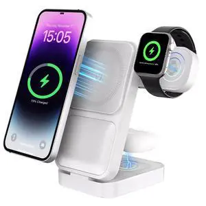 3in1 Wireless Charging Station for Apple,15W Fast Qi-Certified Magnetic Mag-Safe Charger Stand for Apple 16 15 14 Apple Watch AirPods,Foldable Adjustable Angle and Portable,Gifts for Men S1White 3in1 Wireless Charging Station for Apple,15W Fast Qi-Certified Magnetic Mag-Safe Charger Stand for Apple 16 15 14 Apple Watch AirPods,Foldable Adjustable Angle and Portable,Gifts for Men S1White