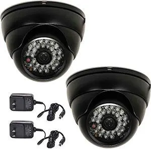 VideoSecu 2 Pack Dome 700TVL Outdoor Security Cameras 1/3" CCD Built-in IR Infrared Day Night Vision 3.6mm Lens Wide Angle for DVR CCTV Home Surveillance System with Power Supplies AC4 VideoSecu 2 Pack Dome 700TVL Outdoor Security Cameras 1/3" CCD Built-in IR Infrared Day Night Vision 3.6mm Lens Wide Angle for DVR CCTV Home Surveillance System with Power Supplies AC4