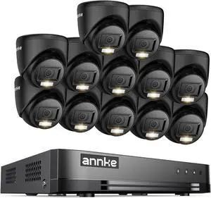 ANNKE Security Camera System, 2MP Lite H.265+ 5-in-1 16CH DVR with 12× 1080P CCTV Cams with Smart Color Night Vision, Surveillance System with AI Motion Detection, Remote Access, No Hard Drive ANNKE Security Camera System, 2MP Lite H.265+ 5-in-1 16CH DVR with 12× 1080P CCTV Cams with Smart Color Night Vision, Surveillance System with AI Motion Detection, Remote Access, No Hard Drive