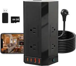 Surge Protector Power Strip with Hidden Camera for Home Office Surge Protector Power Strip with Hidden Camera for Home Office