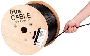 TRUE CABLE Cat6 Outdoor Bulk Ethernet Cable, Shielded F/UTP, 1000ft, Black, UV Resistant, OSP Jacket, 23AWG Solid Bare Copper, 550MHz, PoE++ (4PPoE) TRUE CABLE Cat6 Outdoor Bulk Ethernet Cable, Shielded F/UTP, 1000ft, Black, UV Resistant, OSP Jacket, 23AWG Solid Bare Copper, 550MHz, PoE++ (4PPoE)