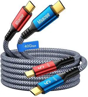 Braided Long Thunderbolt 5 Cable 10FT 2Pack Compatible, 8K@60Hz, 4K@144Hz, 40Gbps, 240W PD for Thunderbolt 4/5, Mac mini, Razer Blade, MacBook Pro M4 M5, iPhone 17, USB4 Braided Long Thunderbolt 5 Cable 10FT 2Pack Compatible, 8K@60Hz, 4K@144Hz, 40Gbps, 240W PD for Thunderbolt 4/5, Mac mini, Razer Blade, MacBook Pro M4 M5, iPhone 17, USB4