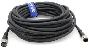 Industrial 10M Black M12 A Code 4 Pin Male to Female Sensor Cable, Cat 6 Ethernet, Profibus Compatible Industrial 10M Black M12 A Code 4 Pin Male to Female Sensor Cable, Cat 6 Ethernet, Profibus Compatible