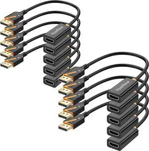 4K Display Port to HDMI Adapter, 10 Pack, 10.2Gbps DP 1.2 to HDMI 1.4 Adapter, Uni-DirectionalMale to Female Compatible with Monitor, Laptop, PC, Projector 4K Display Port to HDMI Adapter, 10 Pack, 10.2Gbps DP 1.2 to HDMI 1.4 Adapter, Uni-DirectionalMale to Female Compatible with Monitor, Laptop, PC, Projector